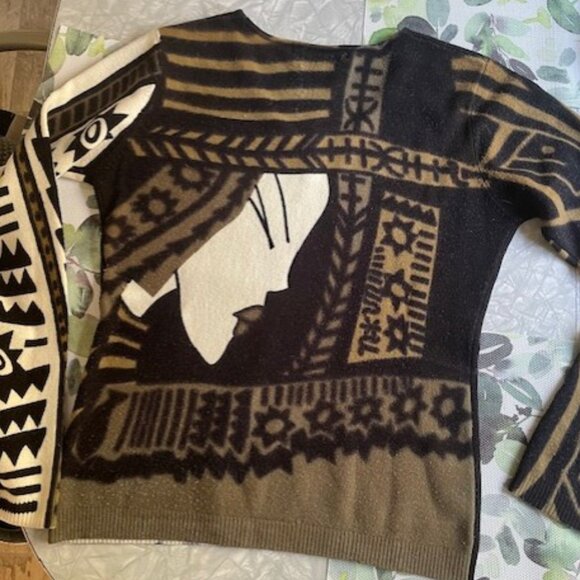 Vintage NOUN PARIS Japanese Lady Graphic Long Sleeve Knit Size S - Picture 4 of 9